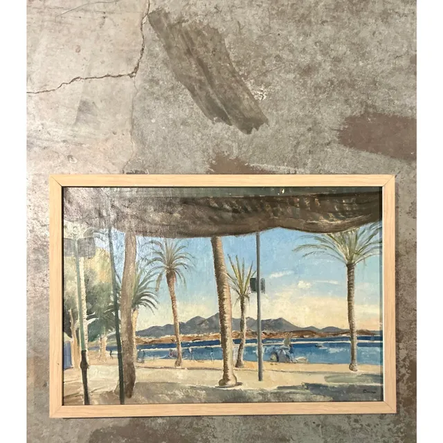 Vintage Boho Original Waterfront Oil on Canvas — additional photo 3