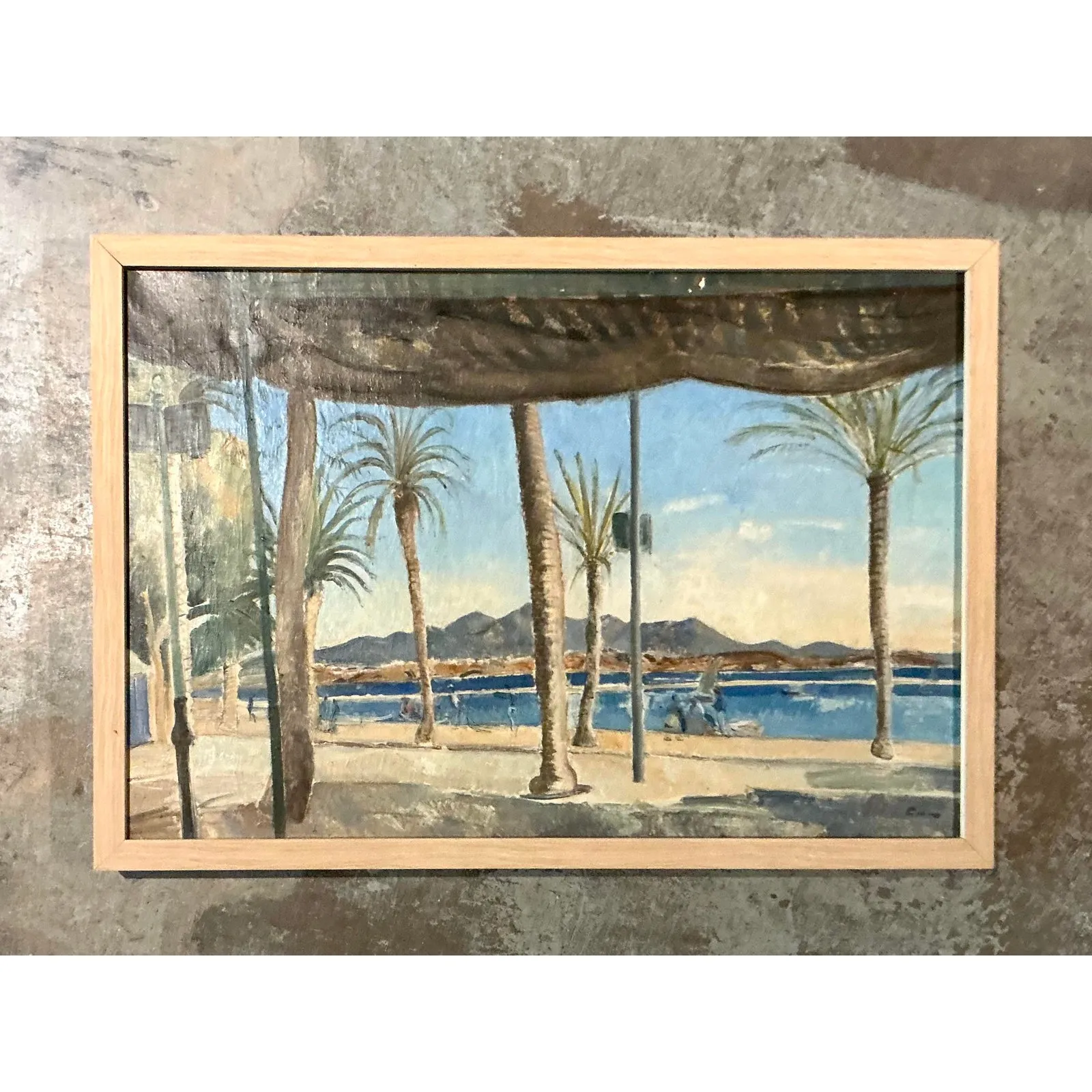 Vintage Boho Original Waterfront Oil on Canvas — additional photo 5