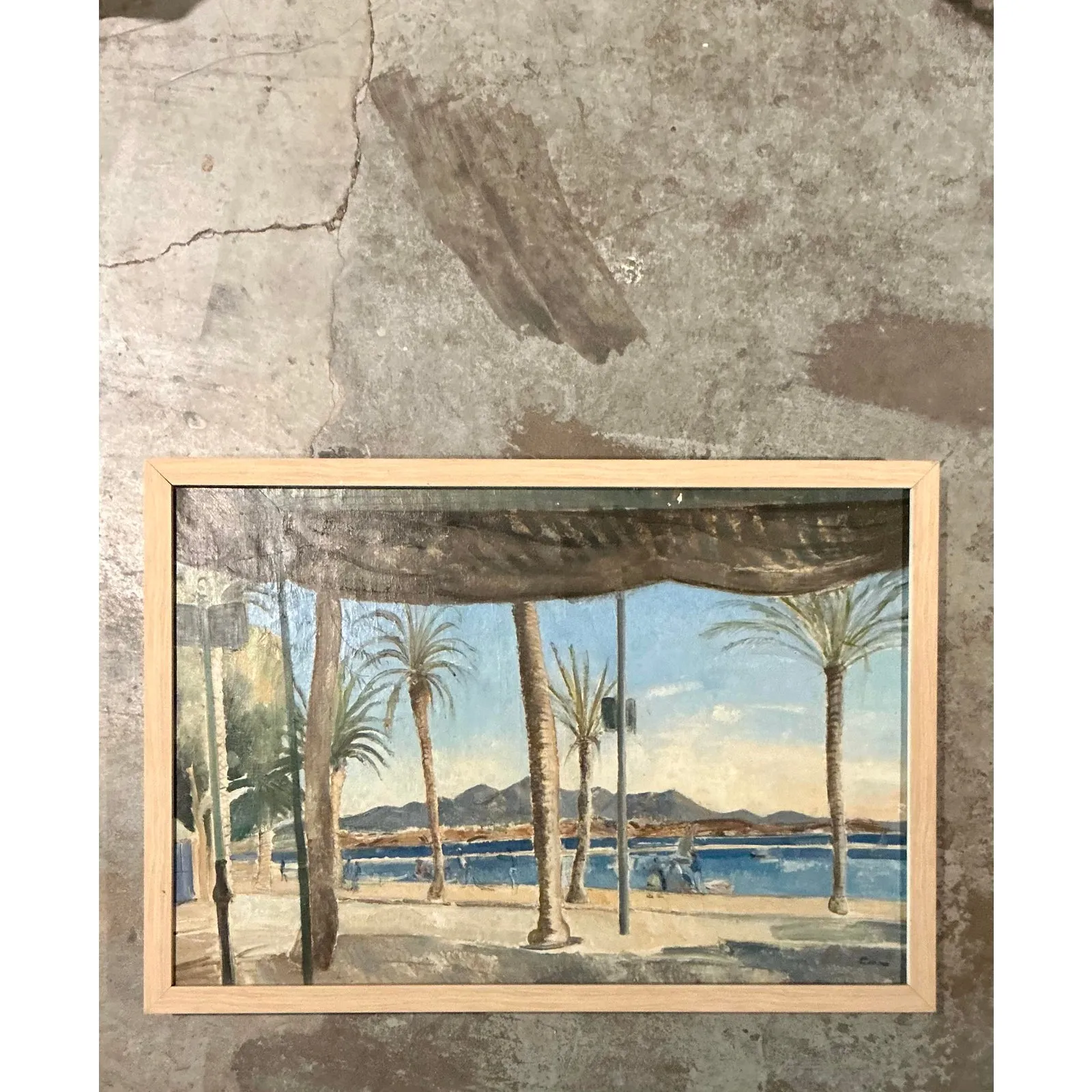Vintage Boho Original Waterfront Oil on Canvas — additional photo 4