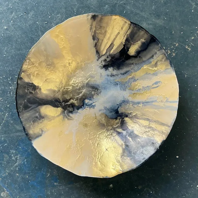 Vintage Boho Reverse Painted Bowl — additional photo 1