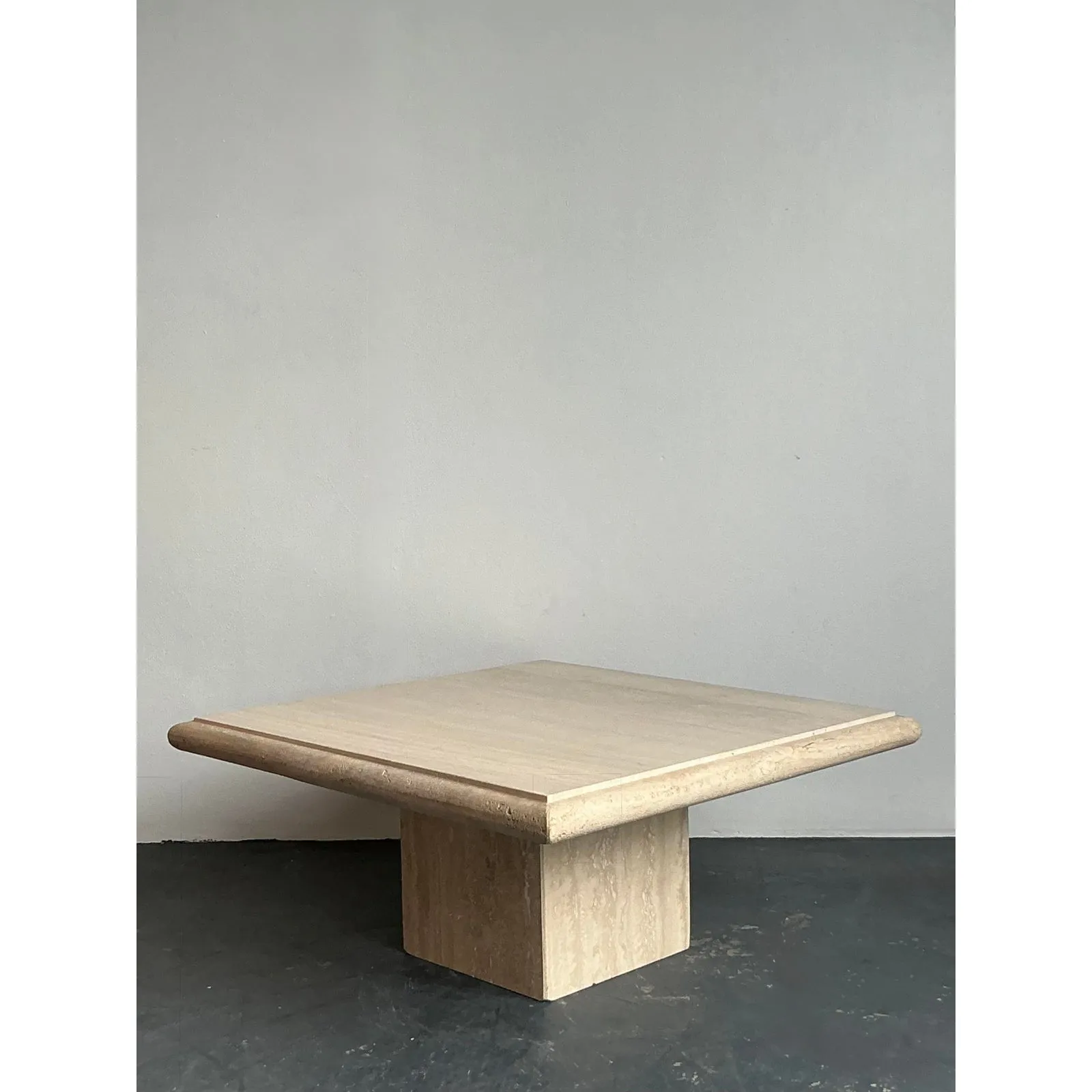 Vintage Boho Italian Stone International Travertine Coffee Table — additional photo 6