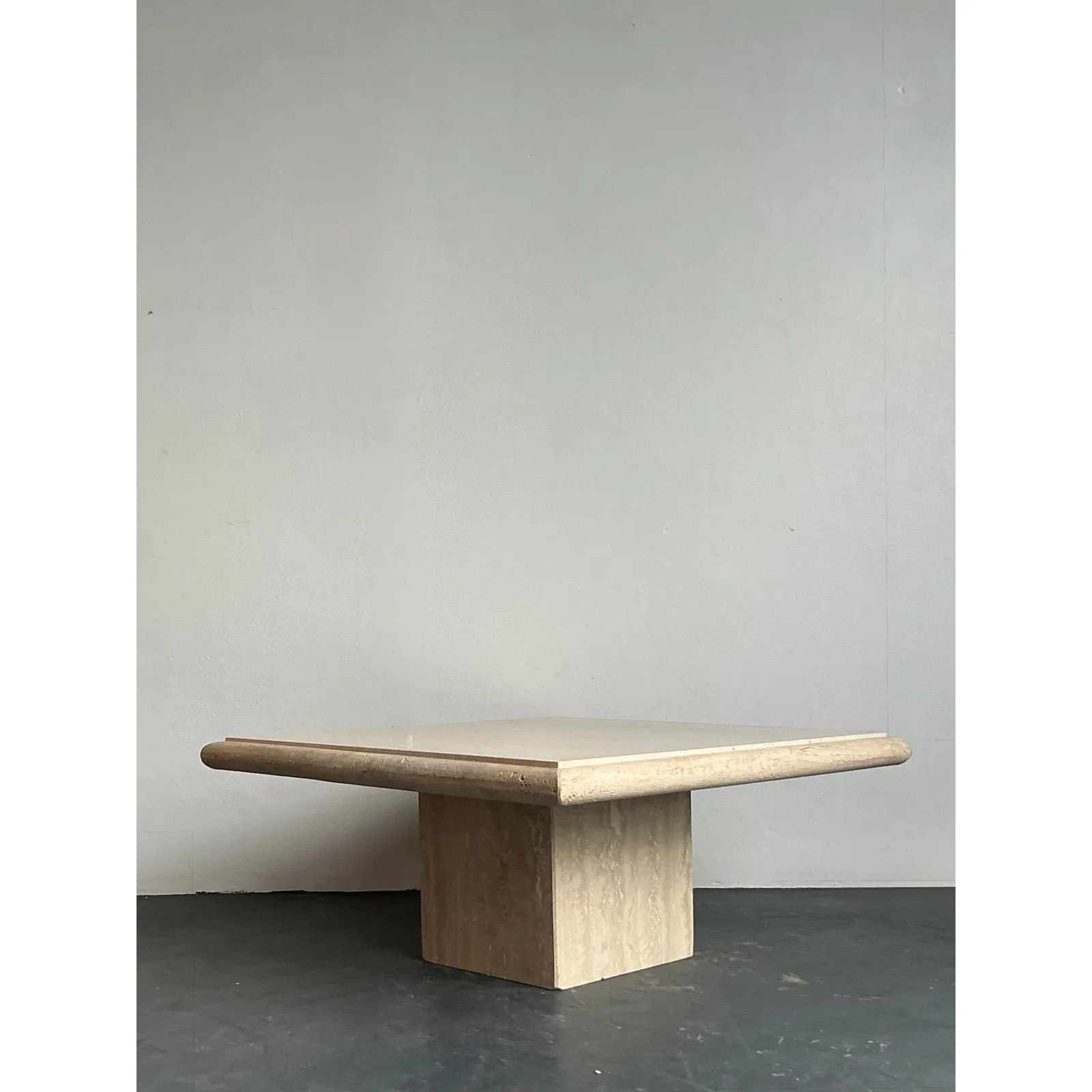 Vintage Boho Italian Stone International Travertine Coffee Table — additional photo 7