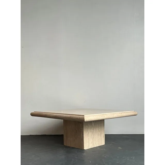 Vintage Boho Italian Stone International Travertine Coffee Table — additional photo 7