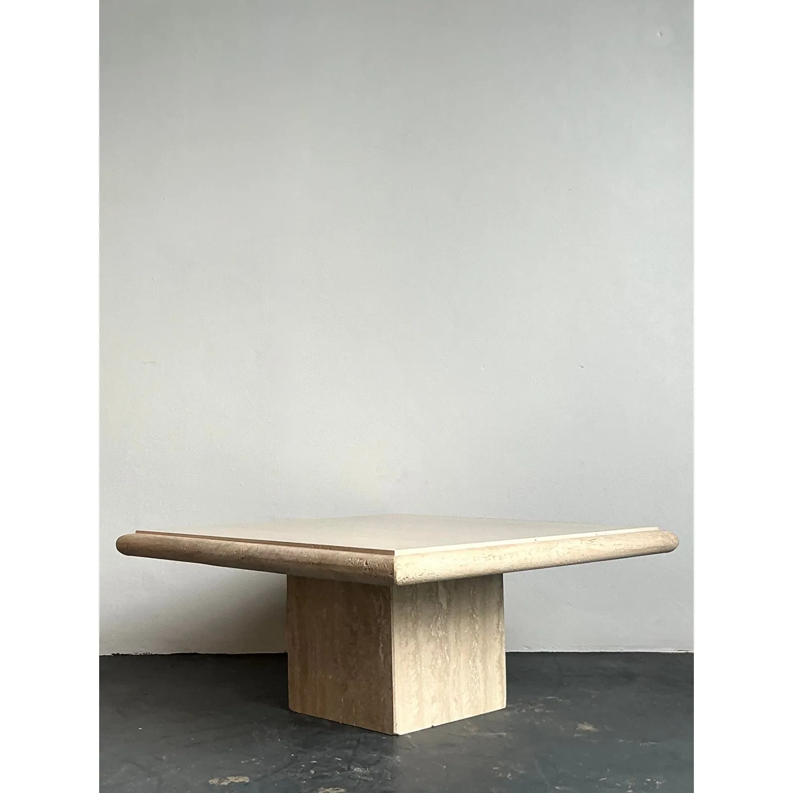 Vintage Boho Italian Stone International Travertine Coffee Table — additional photo 8