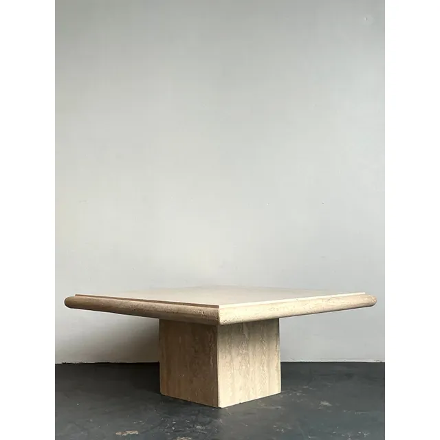 Vintage Boho Italian Stone International Travertine Coffee Table — additional photo 8