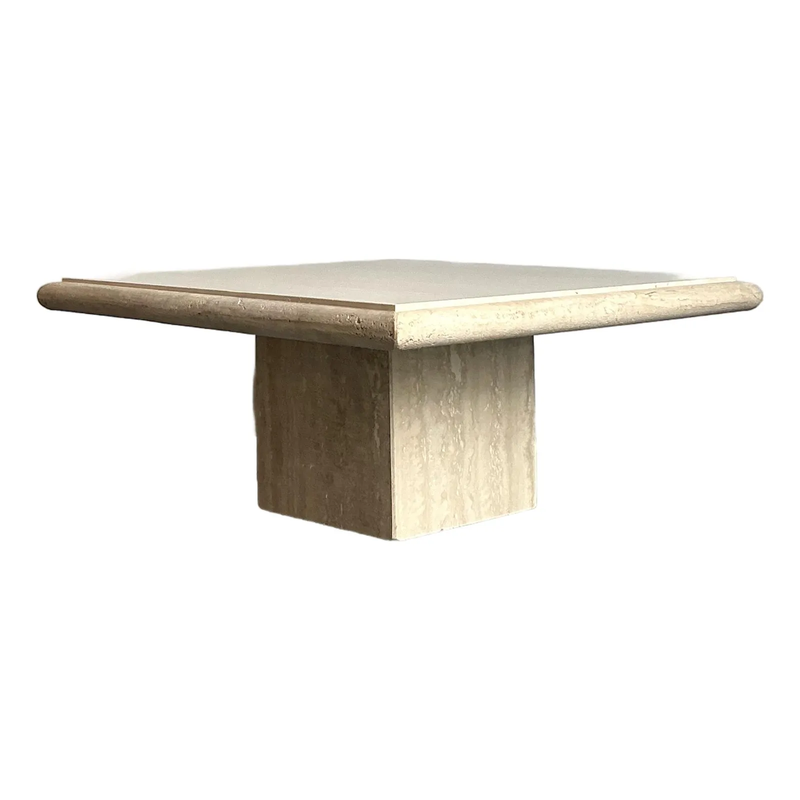 Vintage Boho Italian Stone International Travertine Coffee Table — additional photo 1