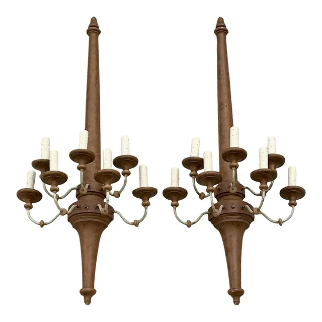 Vintage Boho Monumental Wall Sconces - A Pair — additional photo 1