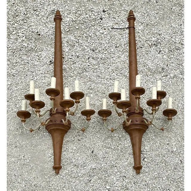 Vintage Boho Monumental Wall Sconces - A Pair — additional photo 2