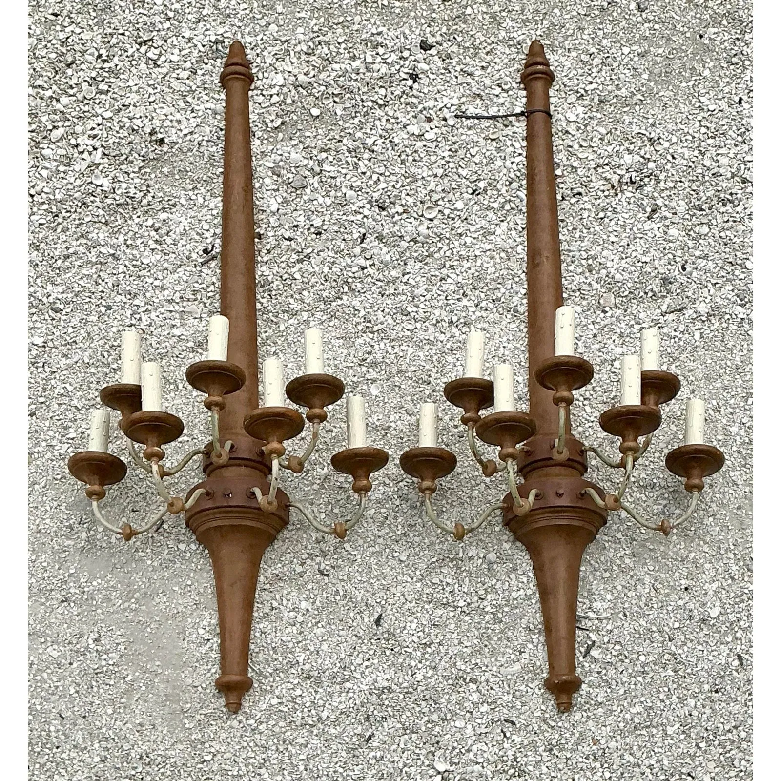 Vintage Boho Monumental Wall Sconces - A Pair — additional photo 4
