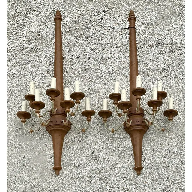 Vintage Boho Monumental Wall Sconces - A Pair — additional photo 4