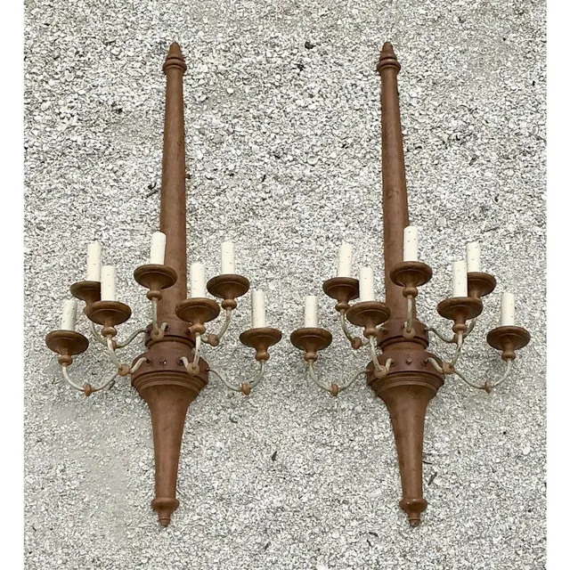 Vintage Boho Monumental Wall Sconces - A Pair — additional photo 6