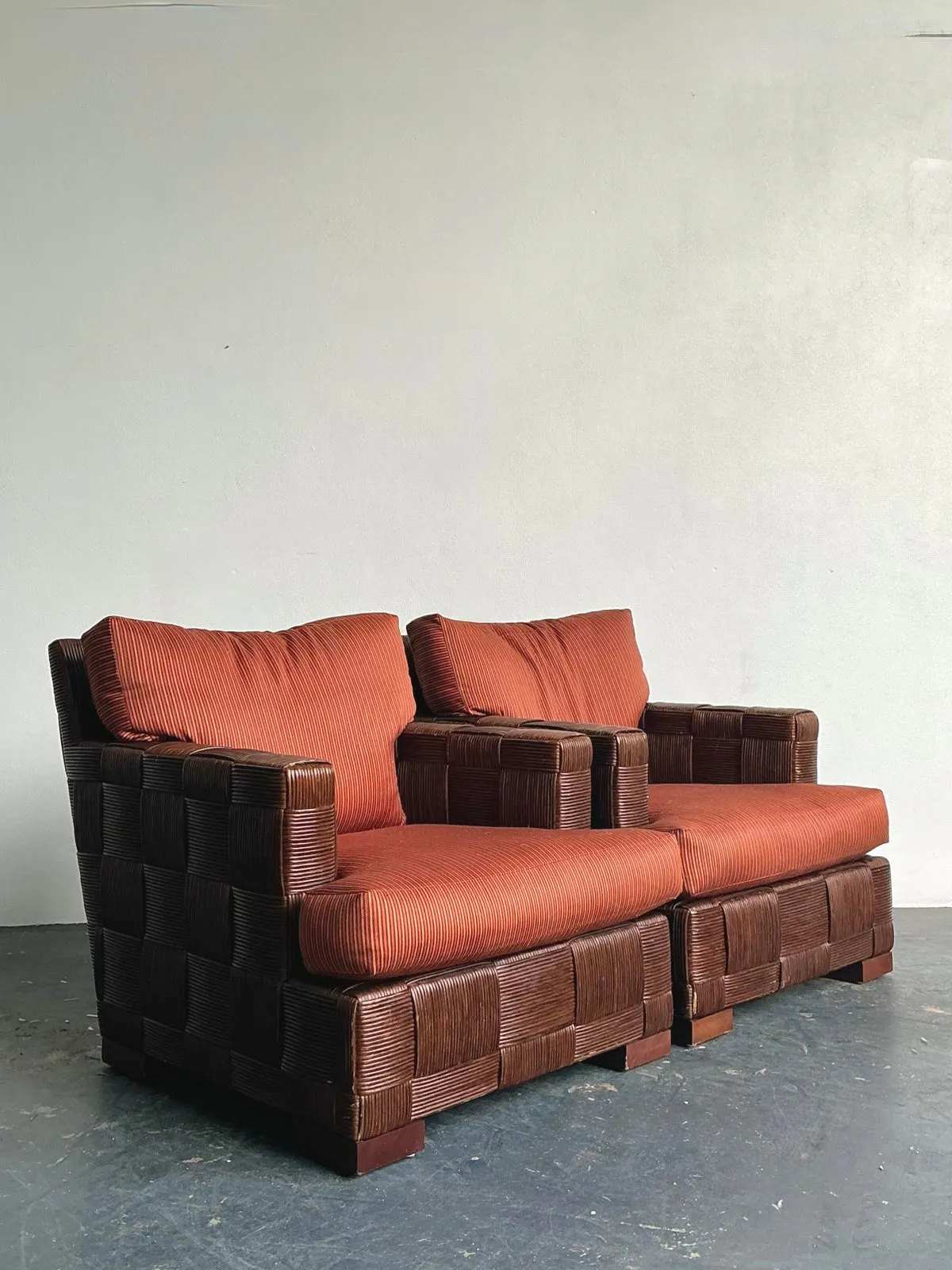 Vintage Donghia “Block Island” Woven Rattan Lounge Chairs - A Pair — additional photo 6