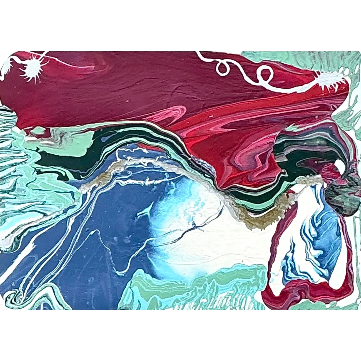 Vintage Boho Original Abstract Oil on Canvas - Canvas, 40W x 32H — additional photo 7
