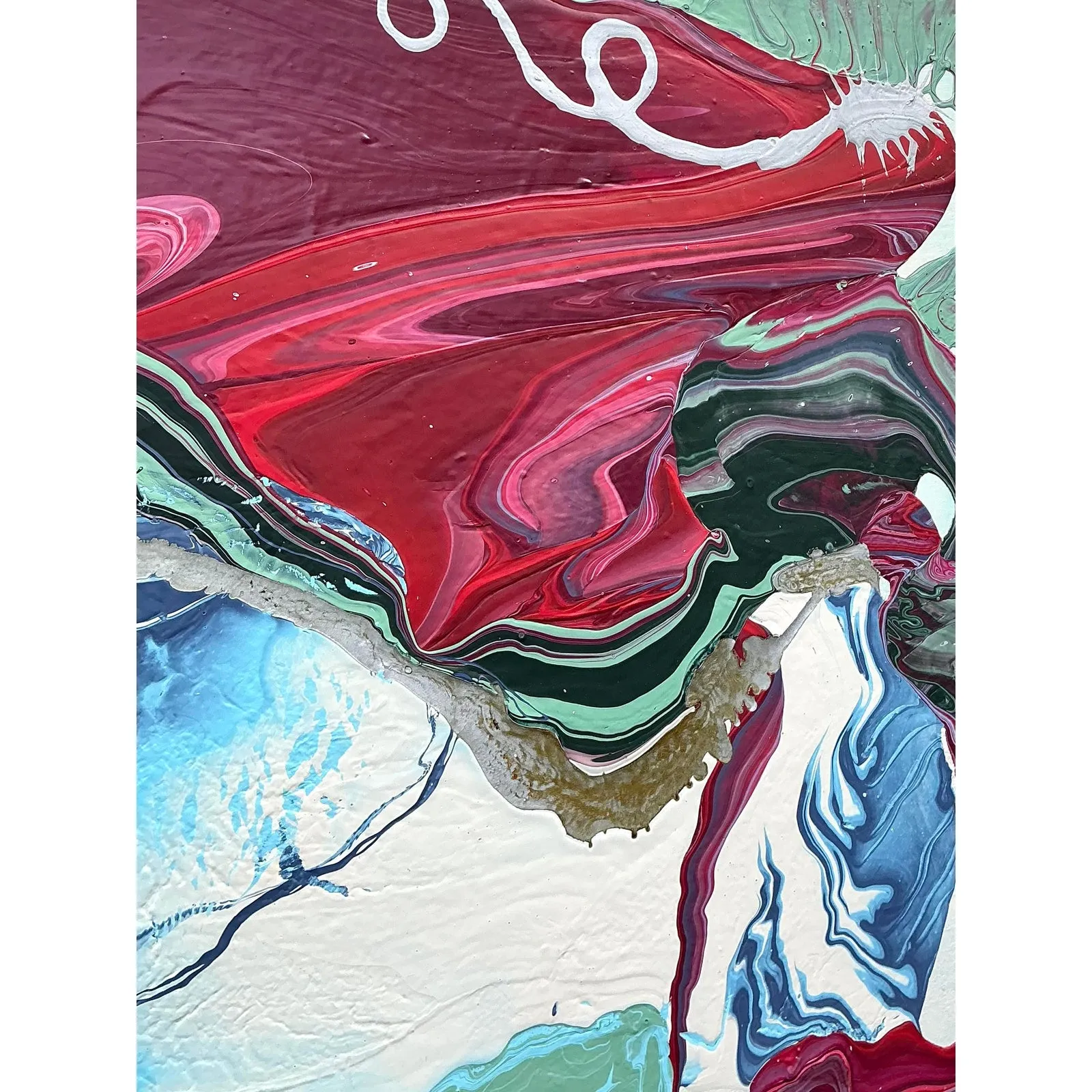 Vintage Boho Original Abstract Oil on Canvas - Canvas, 40W x 32H — additional photo 8