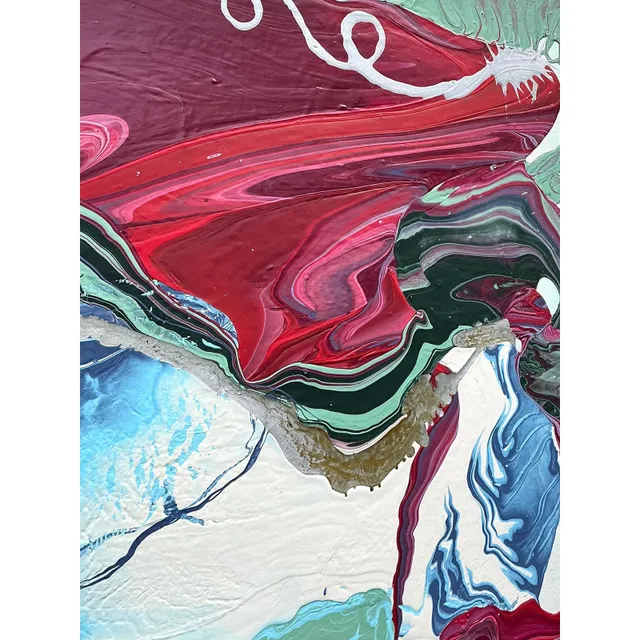Vintage Boho Original Abstract Oil on Canvas - Canvas, 40W x 32H — additional photo 8