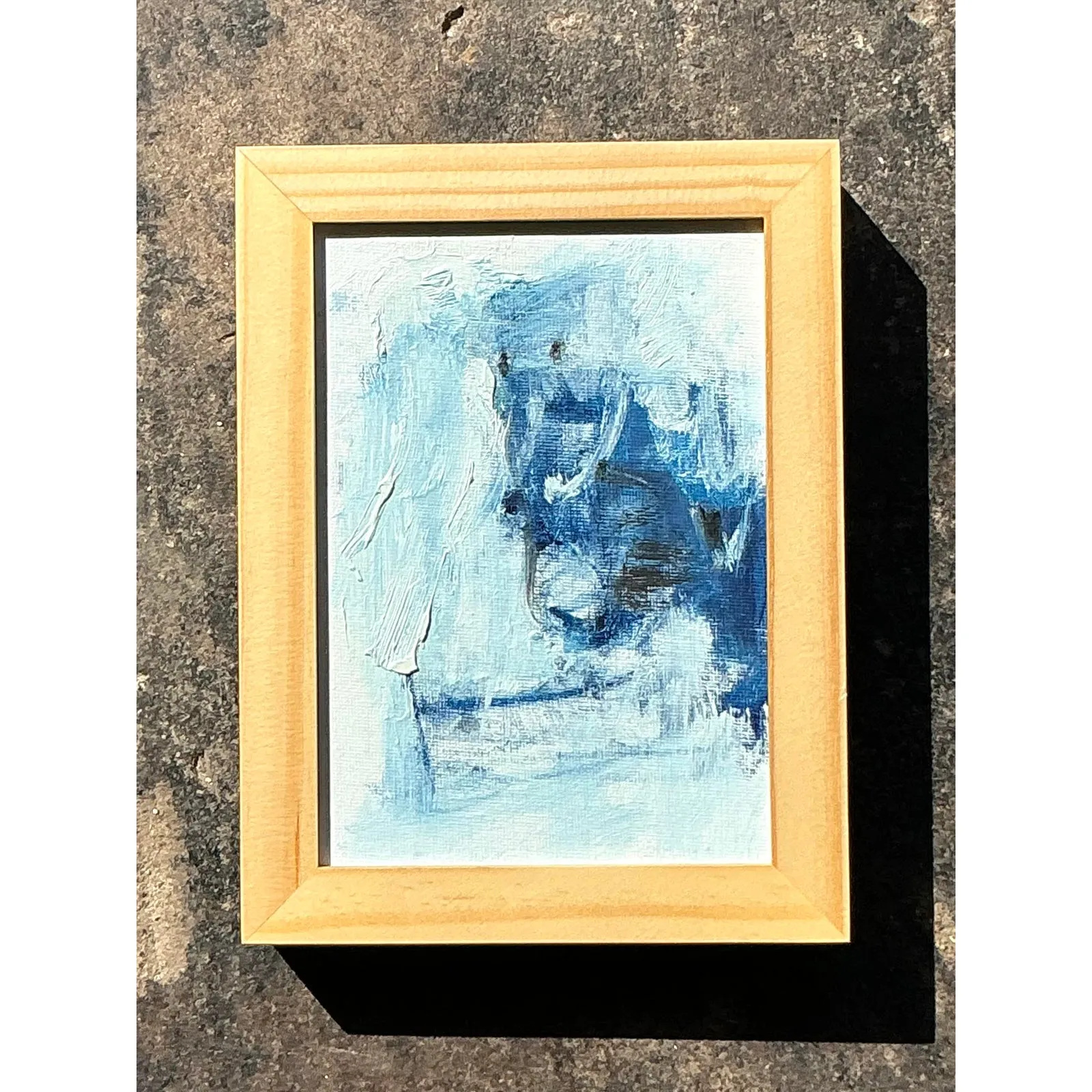 Vintage Original Abstract Oil Painting on Board - Oil Paint, 8.25W x 6.25H — additional photo 3