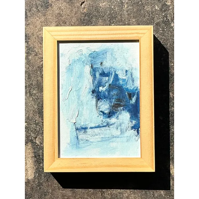 Vintage Original Abstract Oil Painting on Board - Oil Paint, 8.25W x 6.25H — additional photo 3