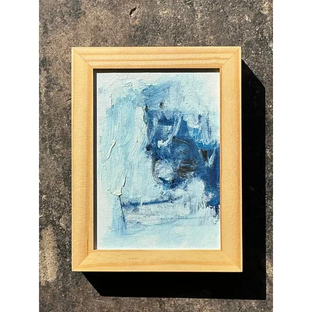 Vintage Original Abstract Oil Painting on Board - Oil Paint, 8.25W x 6.25H — additional photo 5
