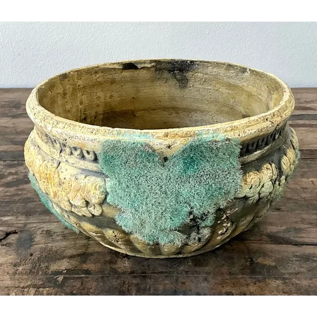 Vintage Patinated Moss Roses Planter — additional photo 3