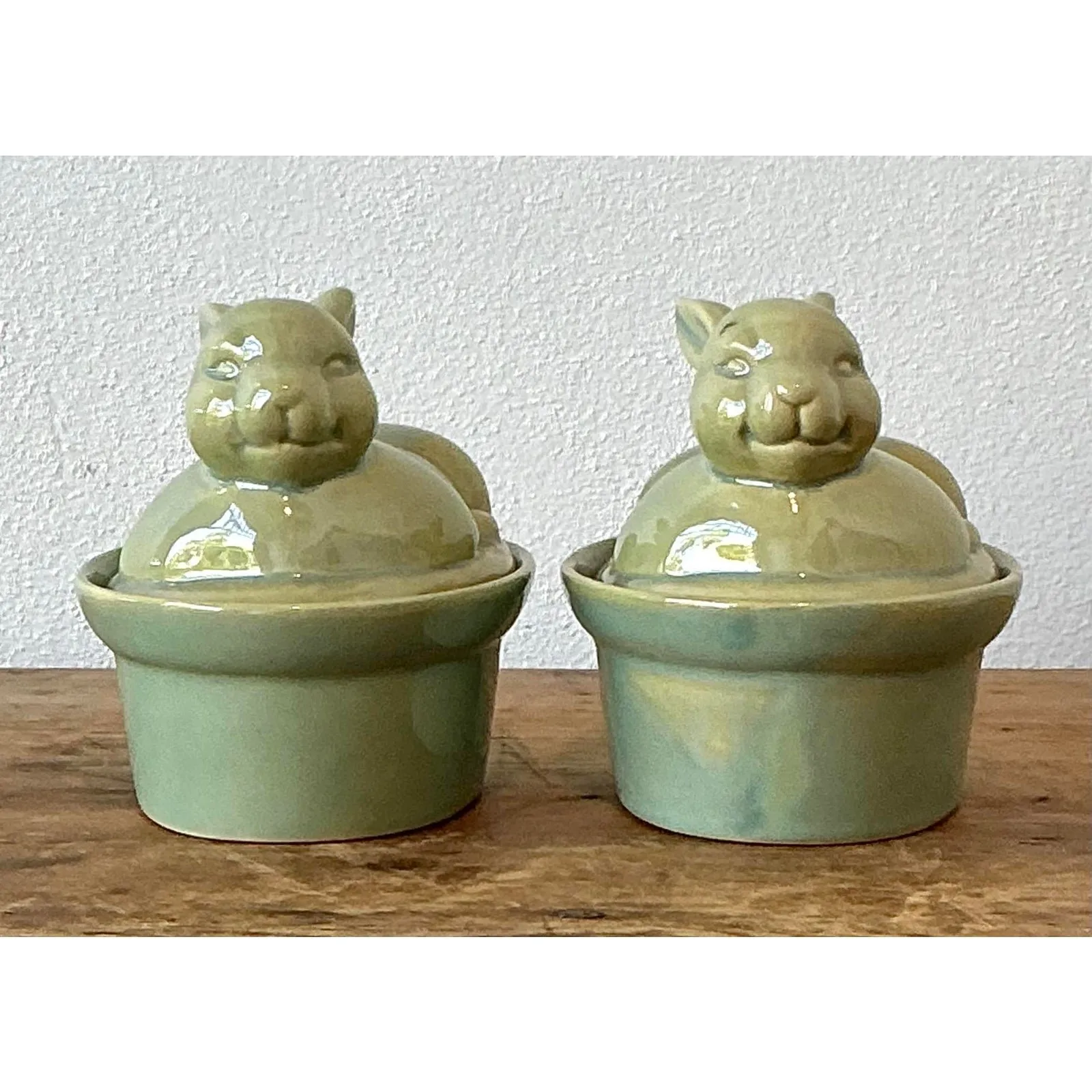 Vintage Boho Petite Bunny Lidded Casserole Dishes - A Pair — additional photo 4