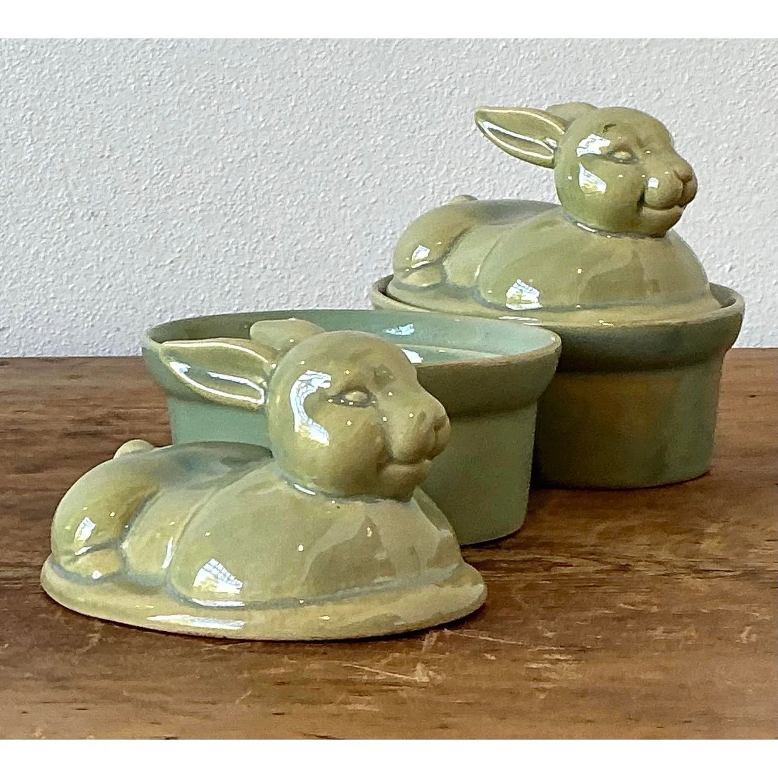 Vintage Boho Petite Bunny Lidded Casserole Dishes - A Pair — additional photo 6