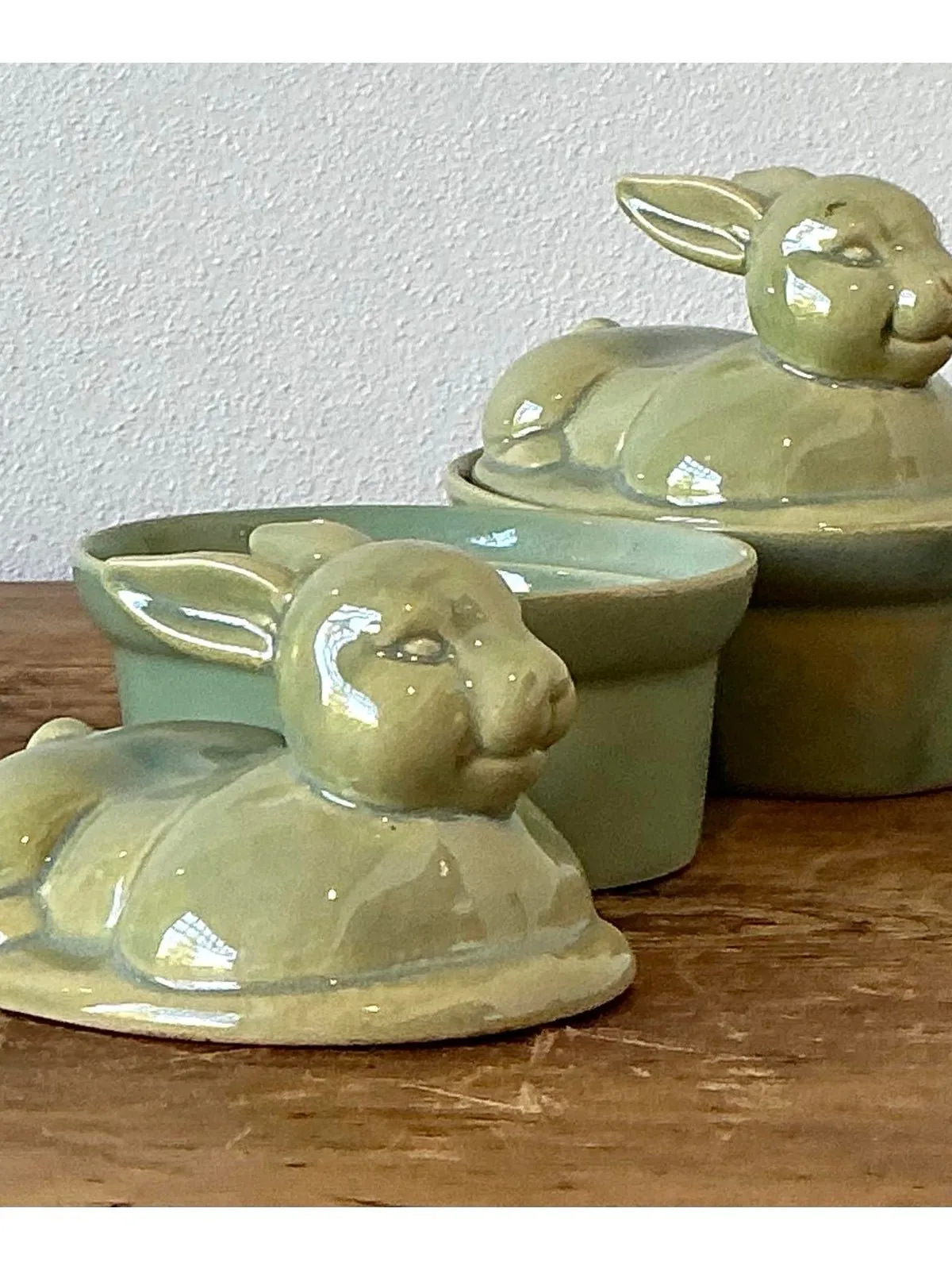 Vintage Boho Petite Bunny Lidded Casserole Dishes - A Pair — additional photo 5
