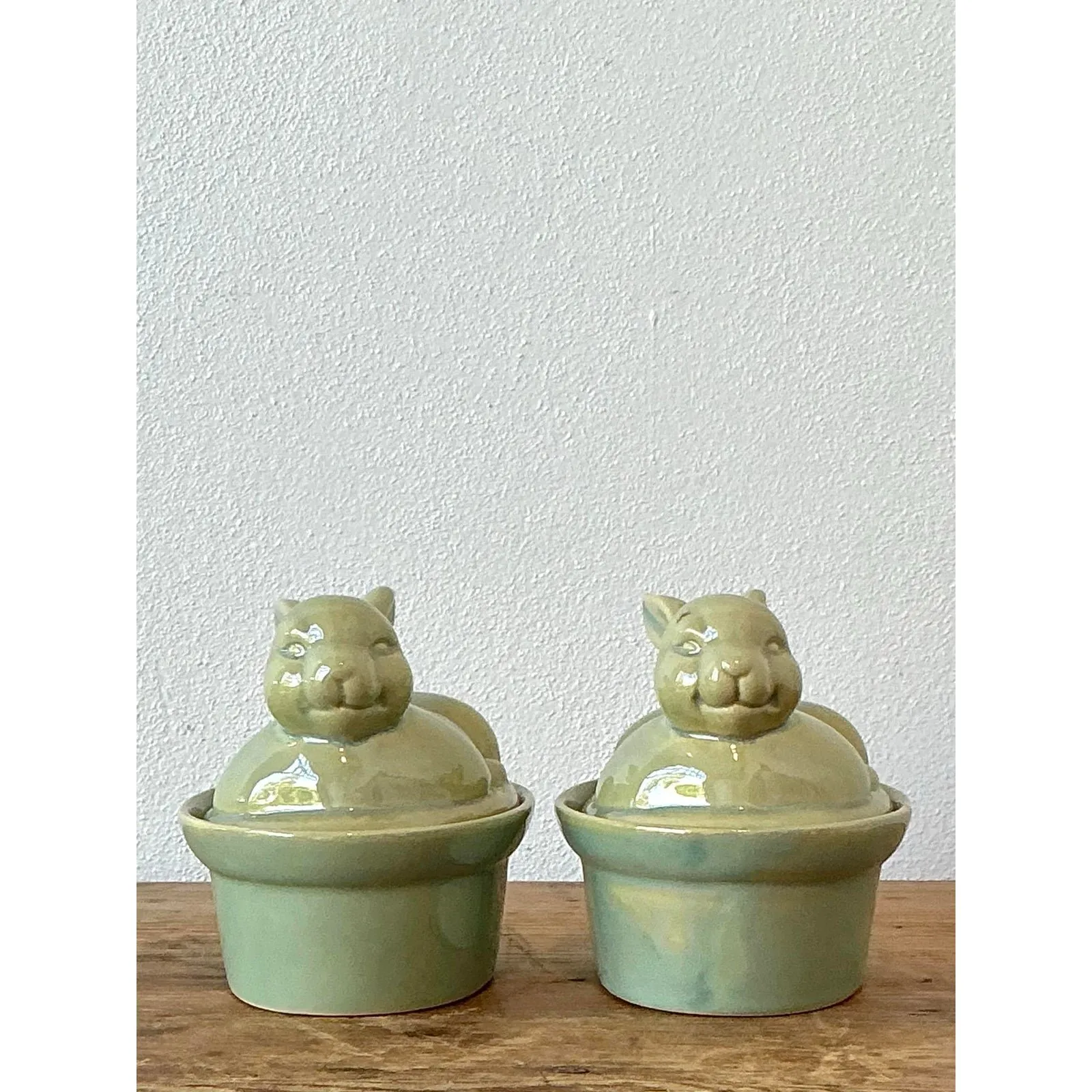 Vintage Boho Petite Bunny Lidded Casserole Dishes - A Pair — additional photo 7