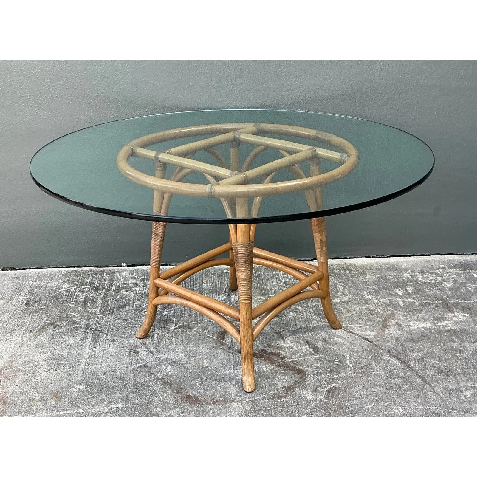 Vintage Bent Rattan Dining Table — additional photo 2