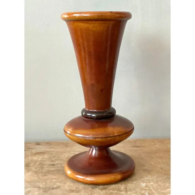 Vintage Boho Turned Wood Vase — additional photo 2