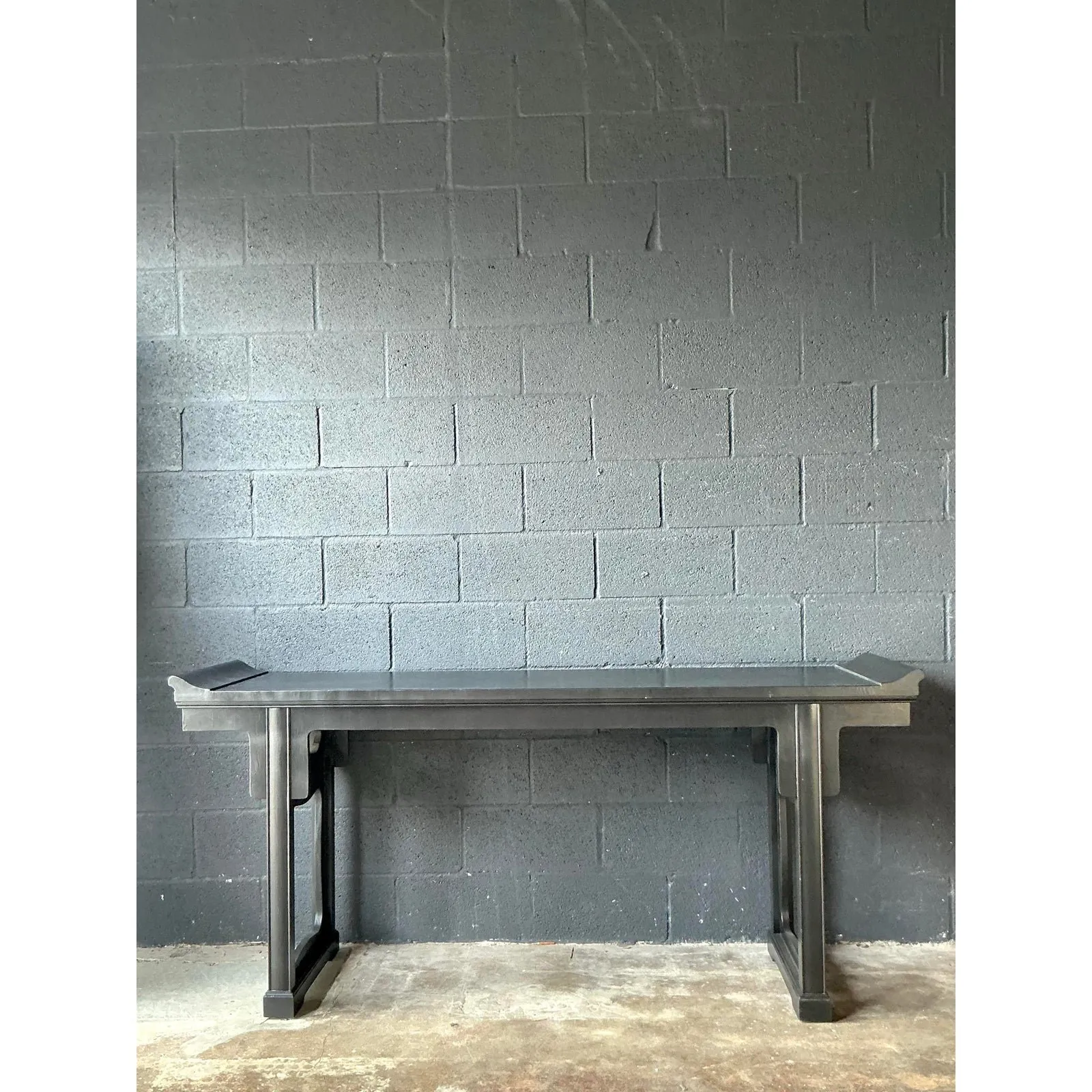 Vintage Boho Baker Pagoda Console Table — additional photo 1