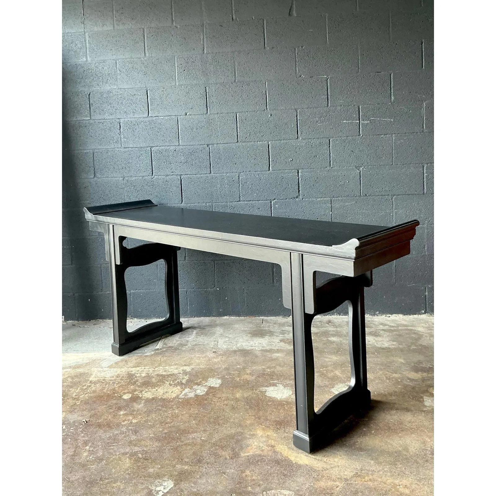 Vintage Boho Baker Pagoda Console Table — additional photo 2