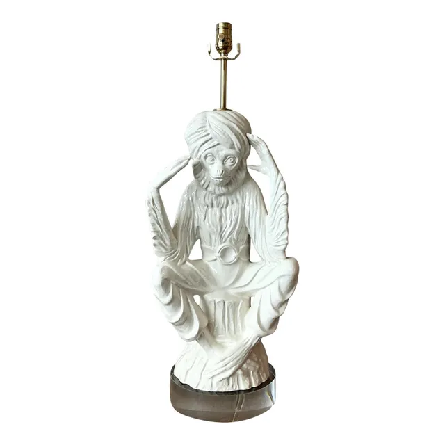 Vintage Italian Glazed Ceramic Monkey Lamp — additional photo 7
