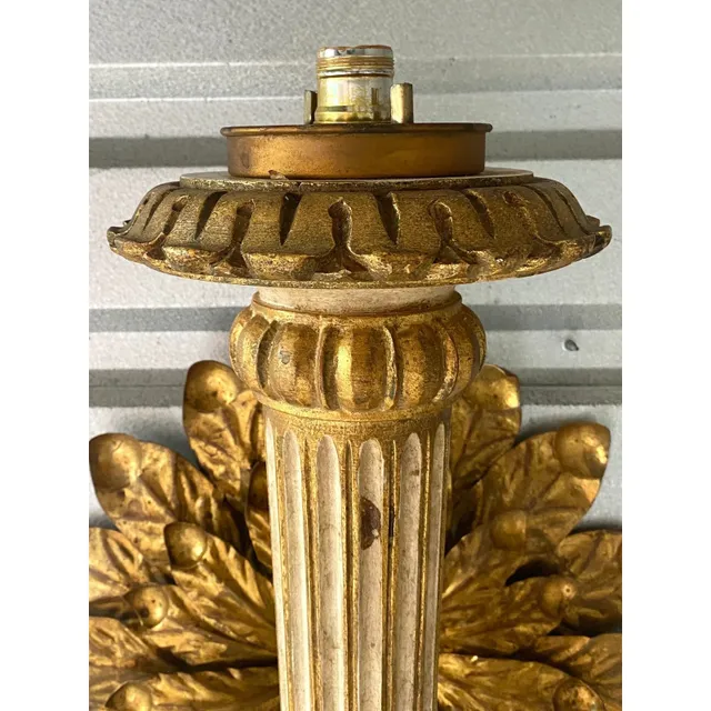 Vintage Neoclassical Gilt Flower Wall Lamp — additional photo 1