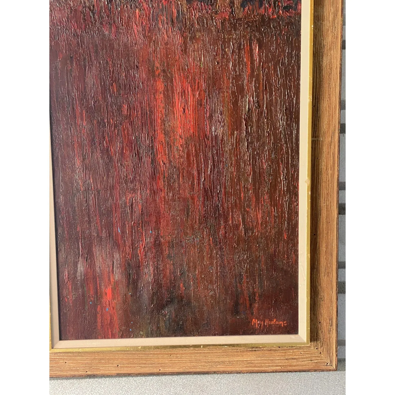 Midcentury Abstract Original Oil Painting Signed May Heiloms — additional photo 8