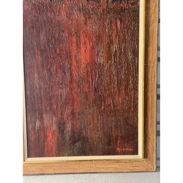 Midcentury Abstract Original Oil Painting Signed May Heiloms — additional photo 8