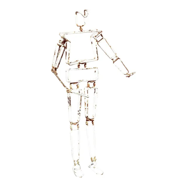 Vintage Industrial Articulated Man Statue — additional photo 1
