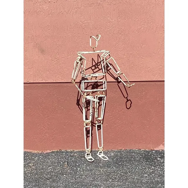 Vintage Industrial Articulated Man Statue — additional photo 2
