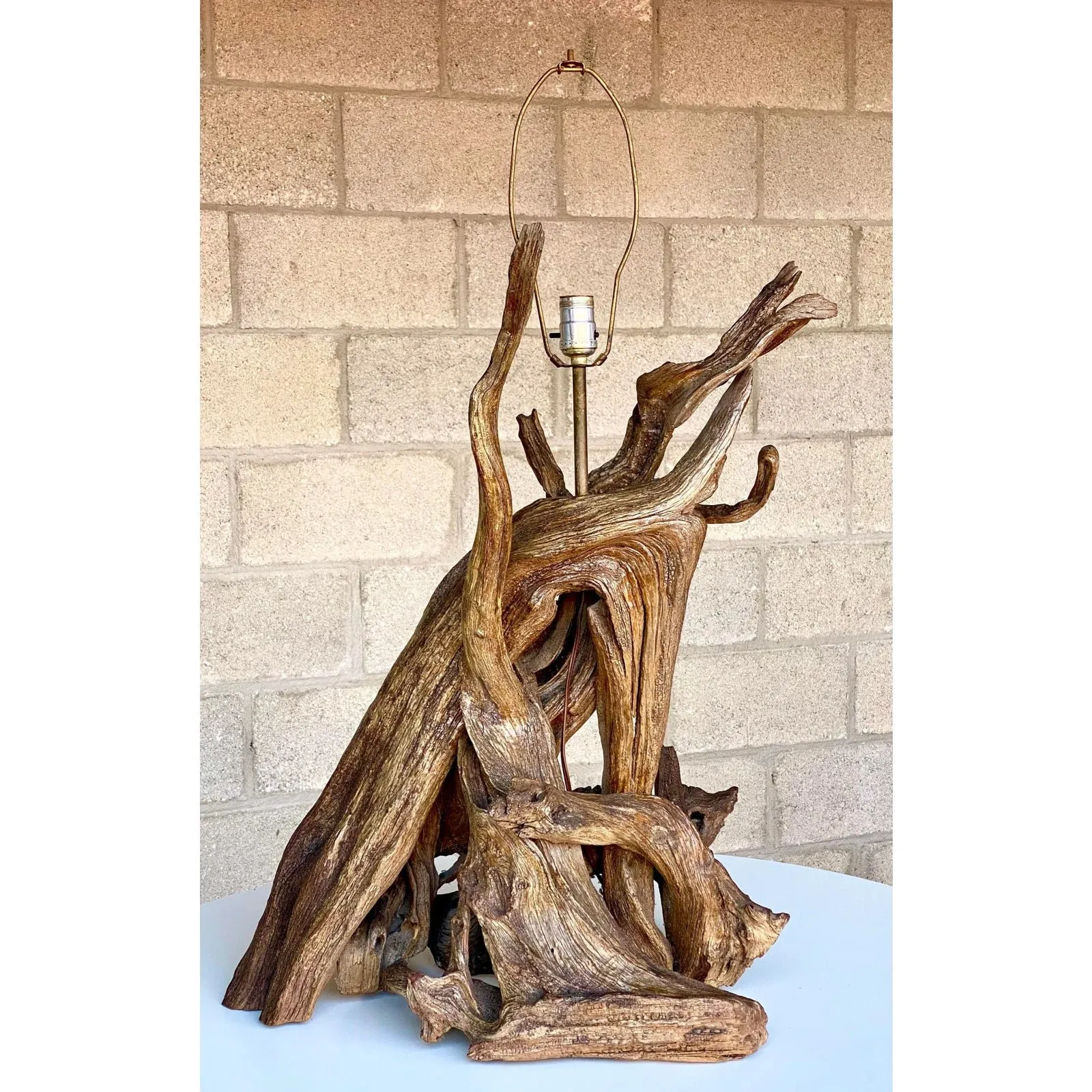 Monumental Organic Driftwood Sculptural Table Lamp — additional photo 1