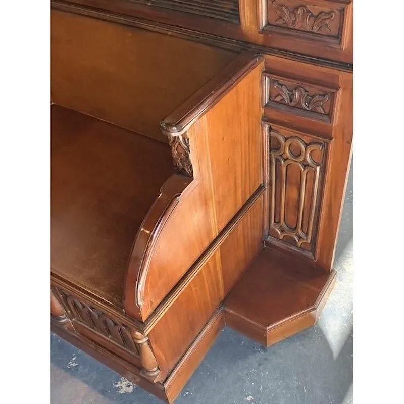 Vintage Gothic Revival Hall Bench — additional photo 5