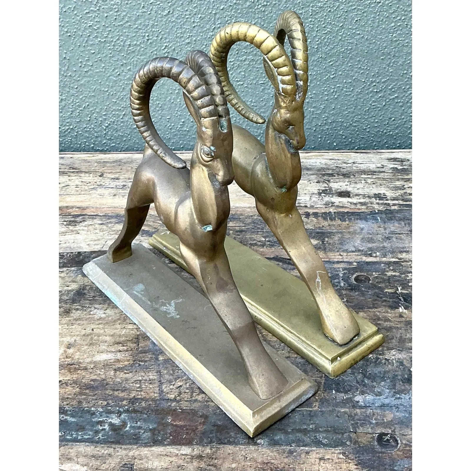 Vintage Brass Ram Bookends - Set of 2 — additional photo 2