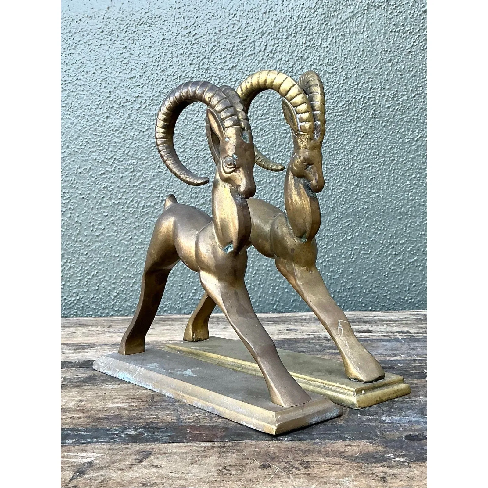 Vintage Brass Ram Bookends - Set of 2 — additional photo 3