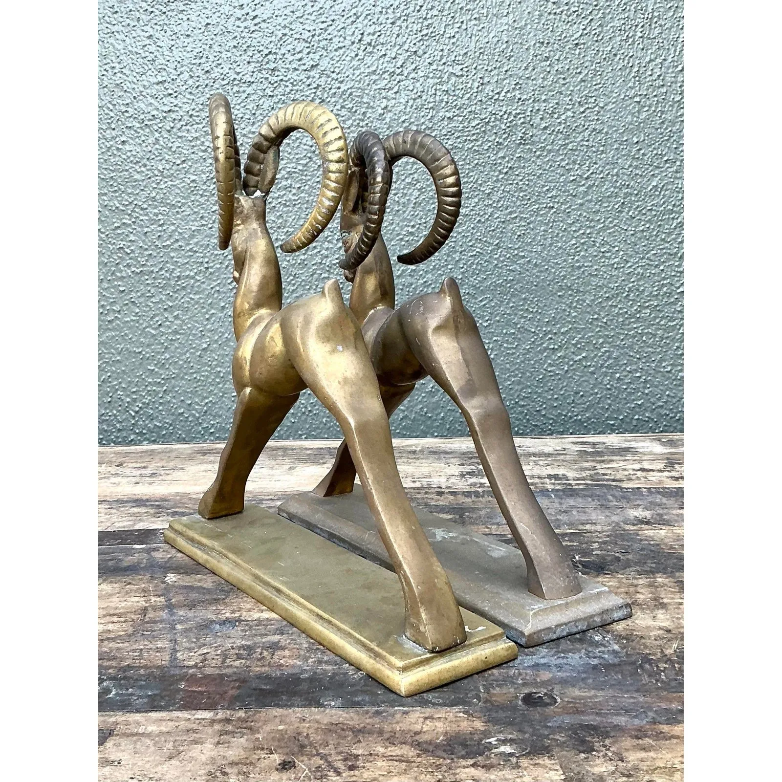 Vintage Brass Ram Bookends - Set of 2 — additional photo 5