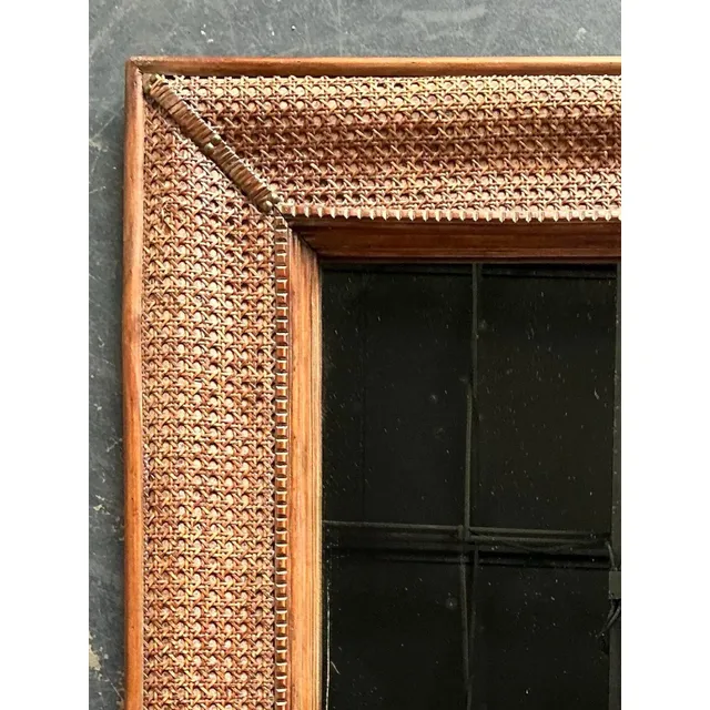 Vintage Cane Wrapped Frame Mirror — additional photo 6