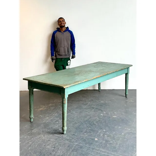 Vintage Patinated Painted Farm Table — additional photo 2