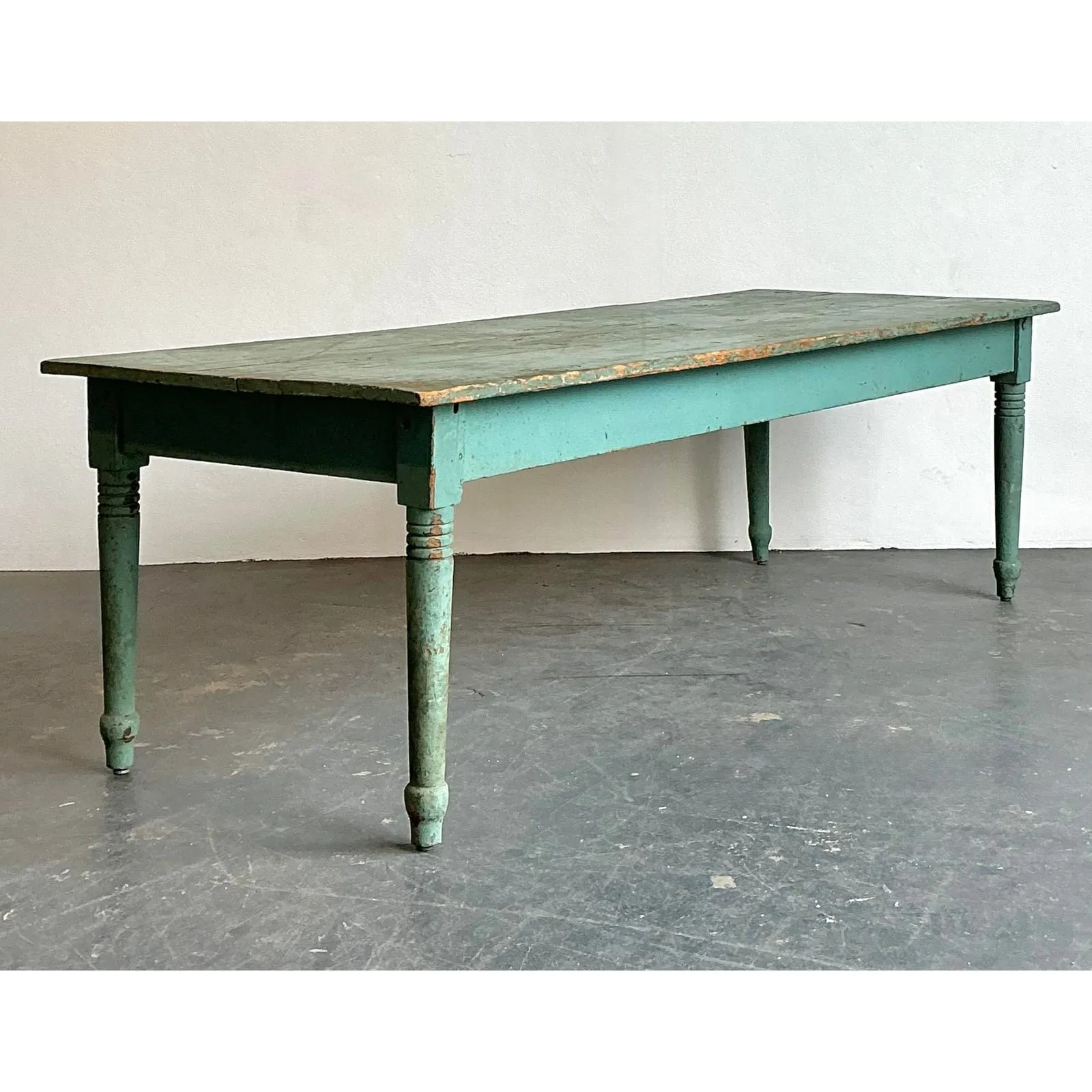 Vintage Patinated Painted Farm Table — additional photo 1