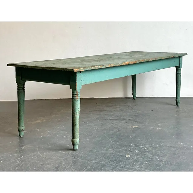 Vintage Patinated Painted Farm Table — additional photo 1