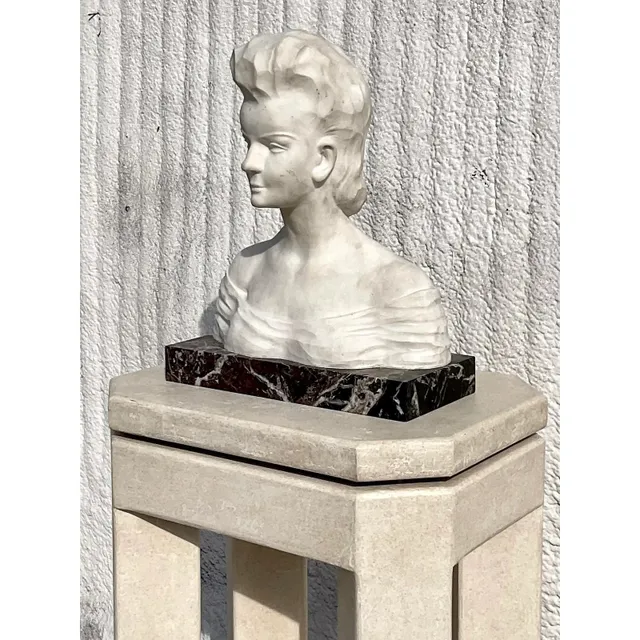 Vintage Boho Signed Stone Bust of Female — additional photo 1