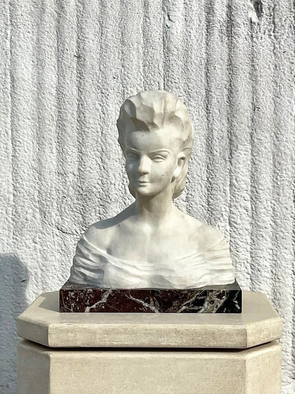 Vintage Boho Signed Stone Bust of Female — additional photo 1