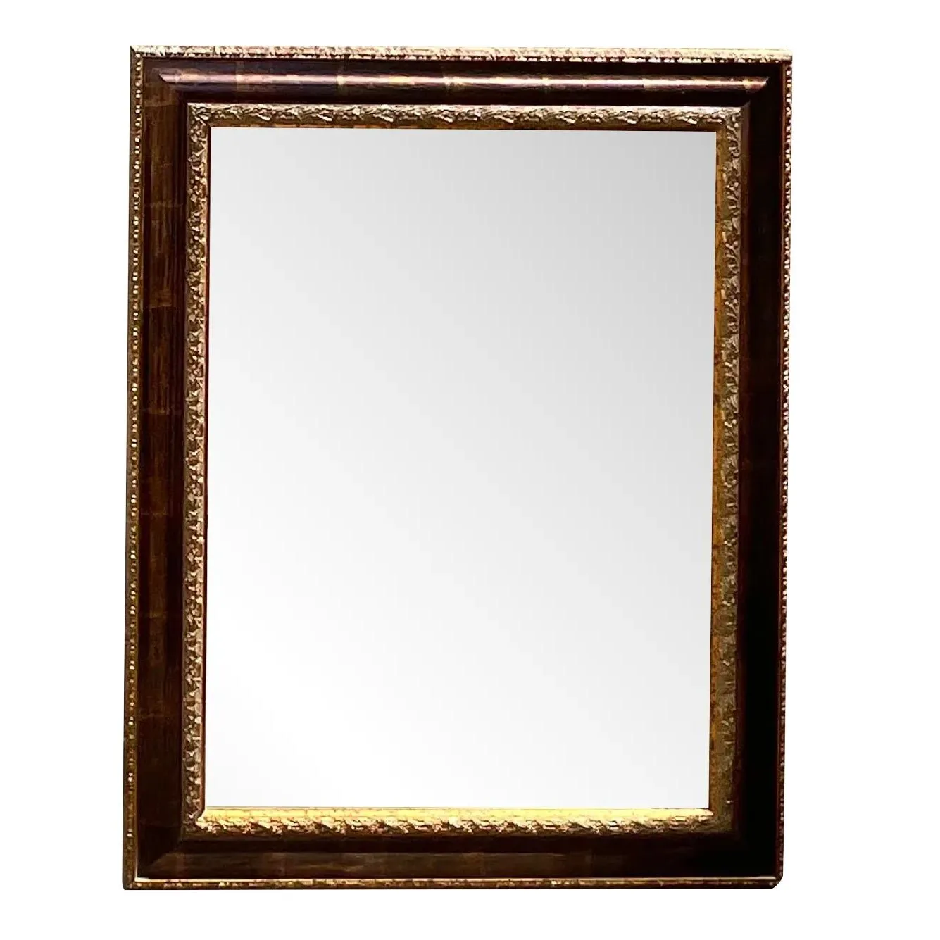 Vintage Regency Uttermost Tortoise Shell Finish Gilt Mirror — additional photo 1