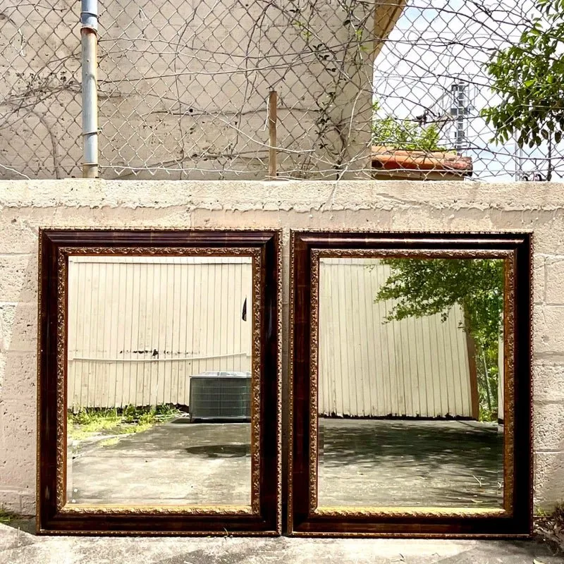 Vintage Regency Uttermost Tortoise Shell Finish Gilt Mirror — additional photo 2